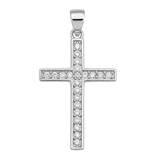 NUBIS® Stříbrný přívěšek křížek se zirkony - NB-4017