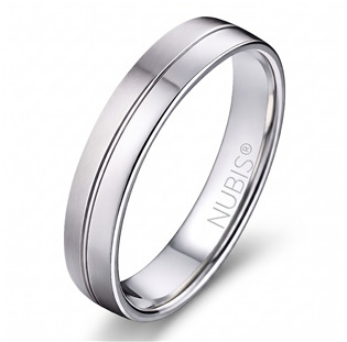 NUBIS® NSS3017 Dámský snubní ocelový prsten šíře 4 mm - velikost 61 - NSS3017-61