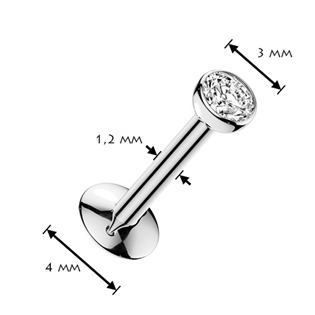 TIT1716-1208 PUSH-IN piercing do brady zirkon - labreta TITAN