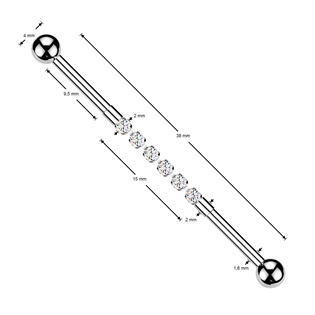 ID01050 Industrial piercing s kamínky