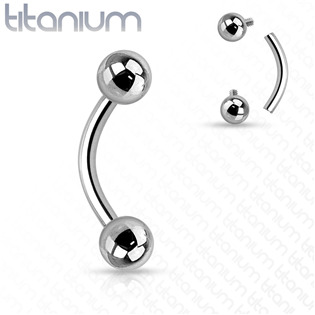 TIT1006-12084 Piercing do obočí Titan, 1,2 x 8 mm, kuličky 5 mm