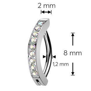 TIT1750-P Piercing do obočí s ozdobným štítem TITAN