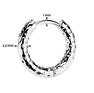 OPN2037K-15 Černé ocelové náušnice kruhy 15 mm