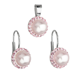 EG3068-RO Sada šperků s perlami Crystals from Swarovski® Rose