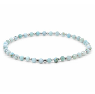 AN606-18 Minerální náramek přírodní Larimar a stříbro AG925