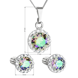EG3183-PS Sada šperků s krystaly Swarovski náušnice, řetízek a přívěsek
