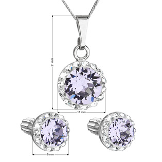 EG3183-VI Sada šperků s krystaly Swarovski náušnice, řetízek a přívěsek
