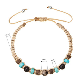 EG3742 Náramek Shamballa světle hnědý