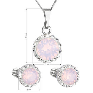 EG3183-RWO Sada šperků s krystaly Swarovski náušnice, řetízek a přívěsek