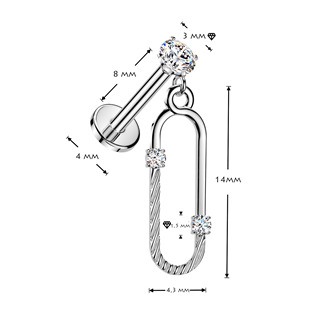 LB1165 PUSH IN Piercing do ucha - labreta