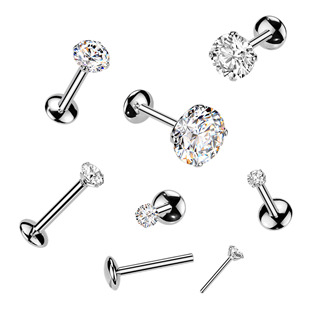 TM042-12063 Piercing do brady - labreta TITAN Moissanit 0.11ct (3mm)