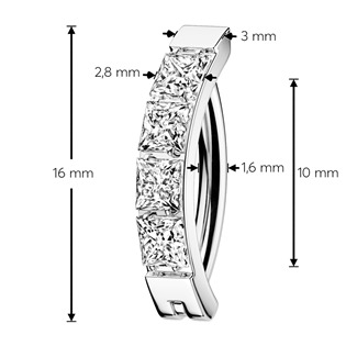 TIT1768-P Piercing do pupíku s dekorativním štítem TITAN