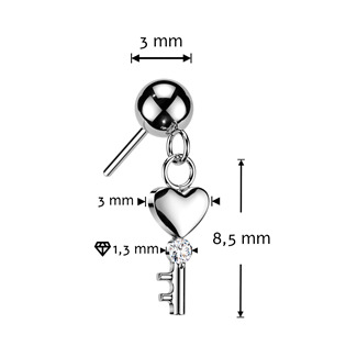 TIT1773 Náhradní ozdobná část k PUSH IN piercingu TITAN