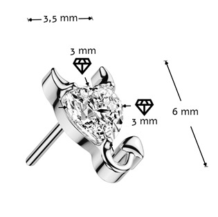 TIT1774 Náhradní ozdobná část k PUSH IN piercingu TITAN