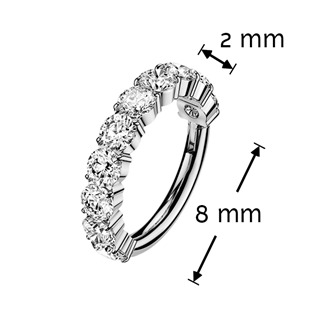 TM043 Piercing segment kruh TITAN s Moissanity 0.30ct (2mm)
