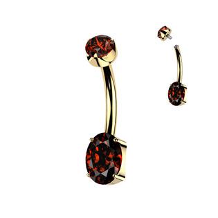 TIT1780-R Pozlacený piercing do pupíku - TITAN
