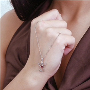 EG3018 Ocelový náhrdelník anděl se Swarovski krystalem
