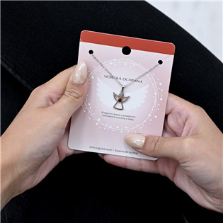 EG3018 Ocelový náhrdelník anděl se Swarovski krystalem