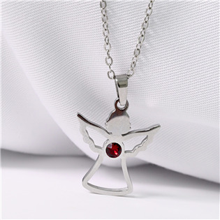 EG3018 Ocelový náhrdelník anděl se Swarovski krystalem