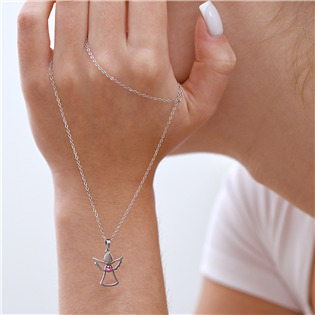EG3019 Ocelový náhrdelník anděl se Swarovski krystalem
