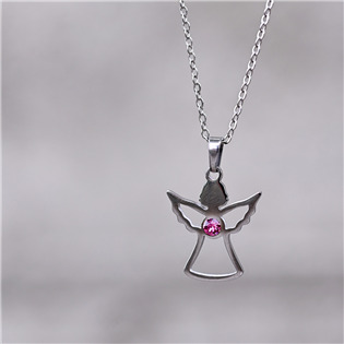 EG3019 Ocelový náhrdelník anděl se Swarovski krystalem