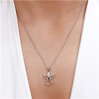 EG3023 Ocelový náhrdelník anděl se Swarovski krystalem