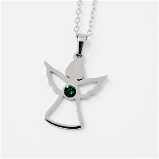 EG3023 Ocelový náhrdelník anděl se Swarovski krystalem