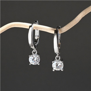 EG3796 Stříbrné náušnice IRIS, moissanite 2ct