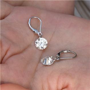 EG3795 Stříbrné náušnice VIKA, moissanite 4ct