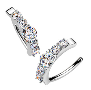 TM044 Luxusní piercing do pupíku s MOISSANITY