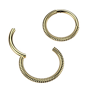 SG142GD-1210 Zlacený ocelový piercing - segment kruh