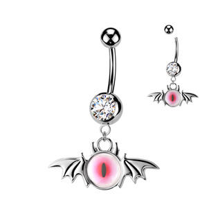 WP0145-C Piercing do pupíku oko růžové