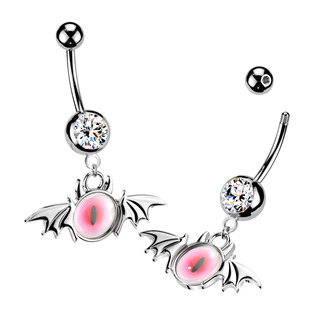 WP0145-C Piercing do pupíku oko růžové
