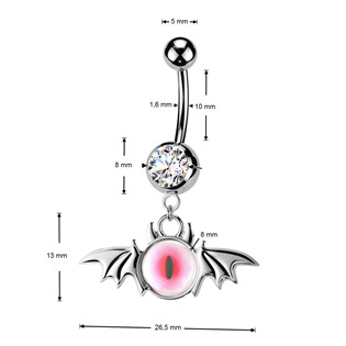 WP0145-C Piercing do pupíku oko růžové