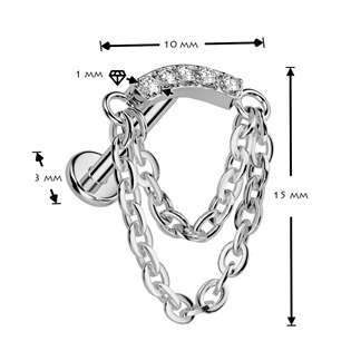 TIT1784 Piercing do brady - PUSH IN labreta TITAN