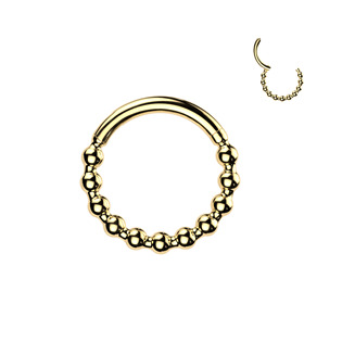 SG145GD-1208 Zlacený ocelový piercing - segment kruh