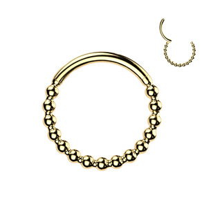 SG145GD-1208 Zlacený ocelový piercing - segment kruh