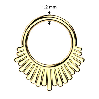 SG144GD-1210 Zlacený ocelový piercing - segment kruh