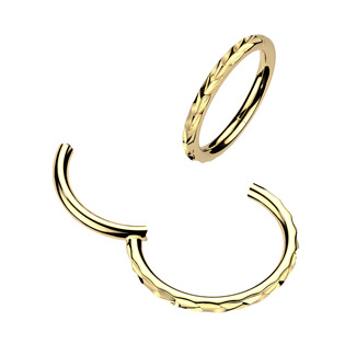 SG143GD-1210 Zlacený ocelový piercing - segment kruh