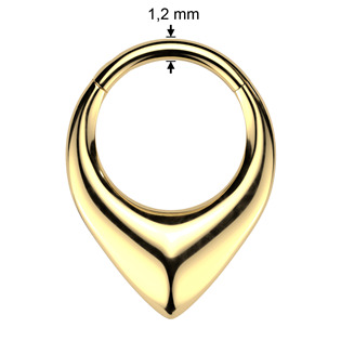 SG148GD-1208 Zlacený ocelový segment kruh - helix / cartilage / tragus piercing