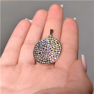 EG1017-MN Stříbrný přívěšek s krystaly Crystals from Swarovski® Moonlight