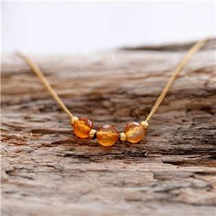 EG2259 Ocelový náhrdelník s oranžovým achátem