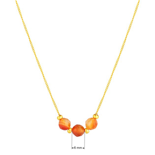 EG2259 Ocelový náhrdelník s oranžovým achátem