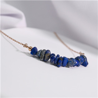 EG2264 Ocelový náhrdelník s kamenem lapis lazuli