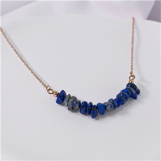 EG2264 Ocelový náhrdelník s kamenem lapis lazuli