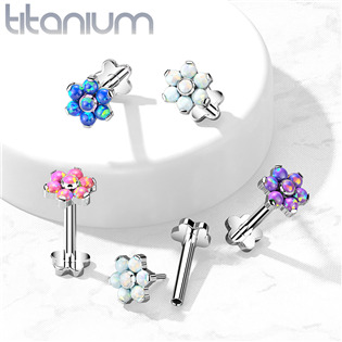 TIT1193-OP38 PUSH IN piercing do brady / ucha TITAN 1,2 x 8 mm, fialový opál