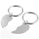 2 ks ocelových přívěšeků na klíče - dělené srdce