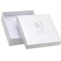 Bílá dárková krabička na soupravu menší, stříbrný anděl
