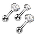 Cartilage piercing do ucha, čirý zirkon 3 mm