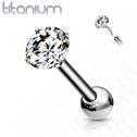 Cartilage piercing do ucha TITAN, 1,2 x 6 mm zirkon 3 mm